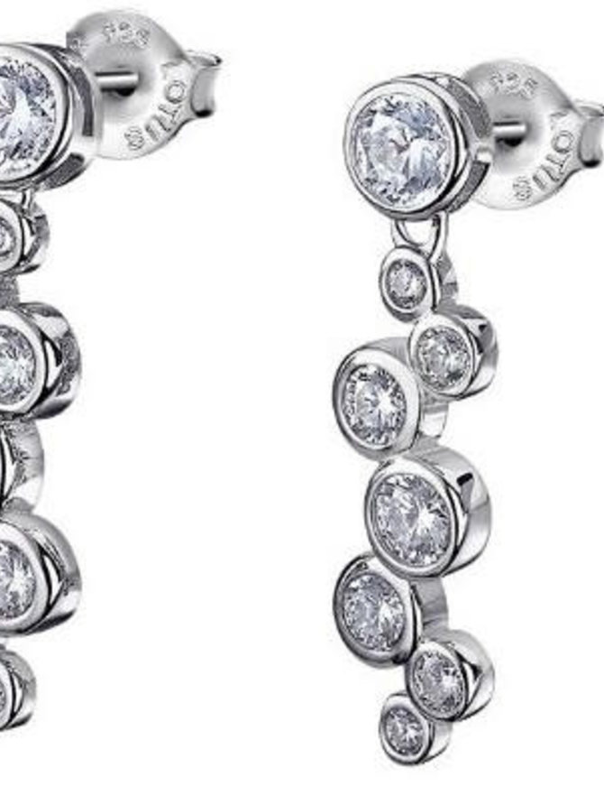 Lotus Silver Boucles d'oreilles en argent avec  cristal de Swarovski