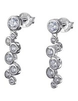 Lotus Silver Boucles d'oreilles en argent avec  cristal de Swarovski