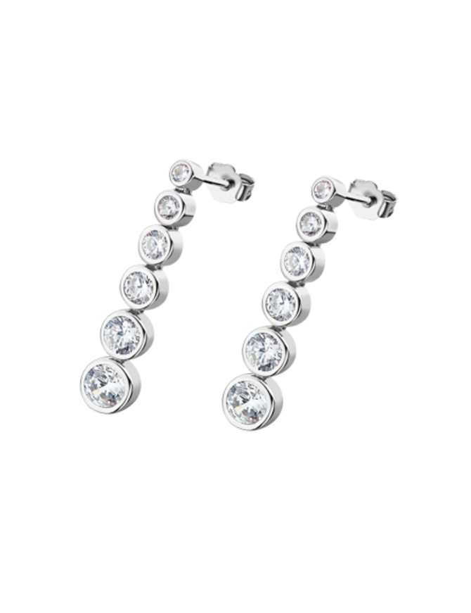 Lotus Silver Boucles d'oreilles en argent avec  cristal de Swarovski