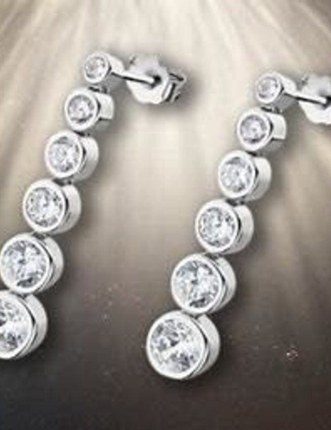 Lotus Silver Boucles d'oreilles en argent avec  cristal de Swarovski