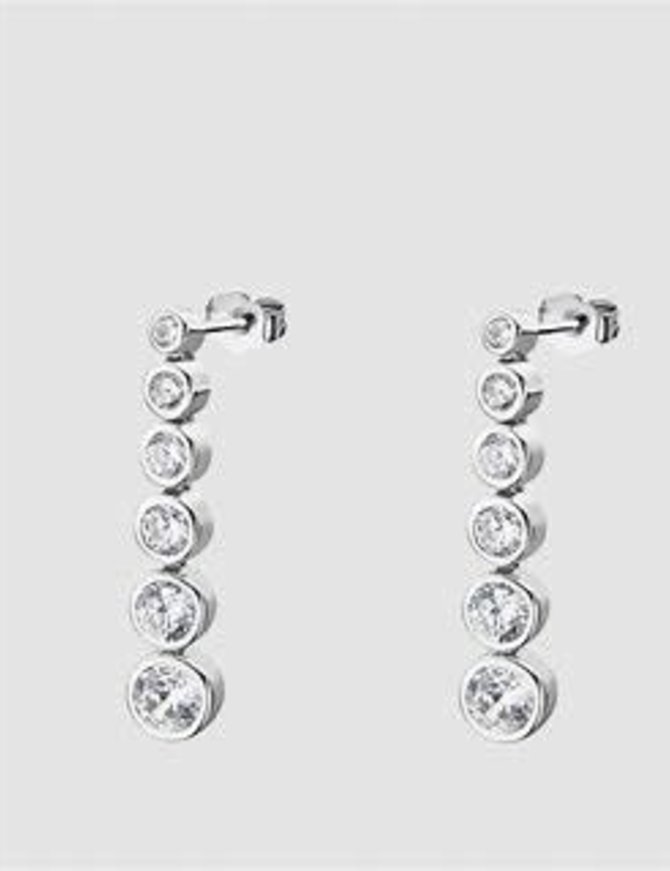 Lotus Silver Boucles d'oreilles en argent avec  cristal de Swarovski