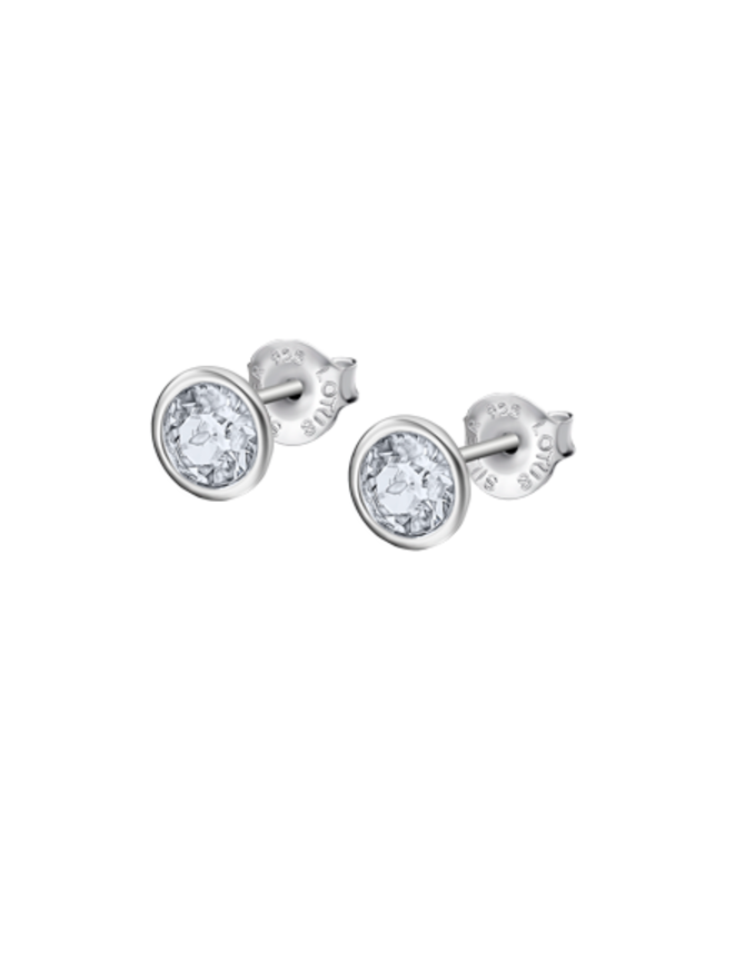 Lotus Silver Boucles d'oreilles en argent avec  cristal de Swarovski