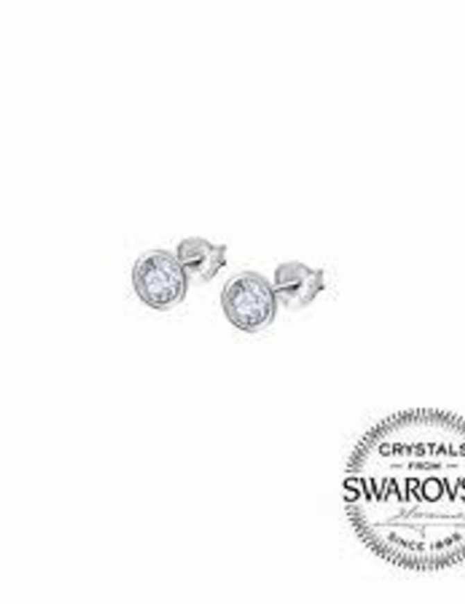 Lotus Silver Boucles d'oreilles en argent avec  cristal de Swarovski