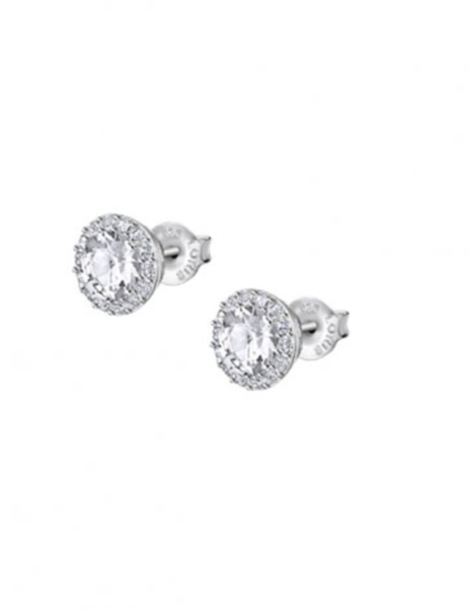 Lotus Silver Boucles d'oreilles en argent rhodié avec cristaux de Swarovski