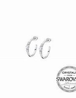 Lotus Silver Boucles d'oreilles en argent rhodié et cristaux de Swarovski