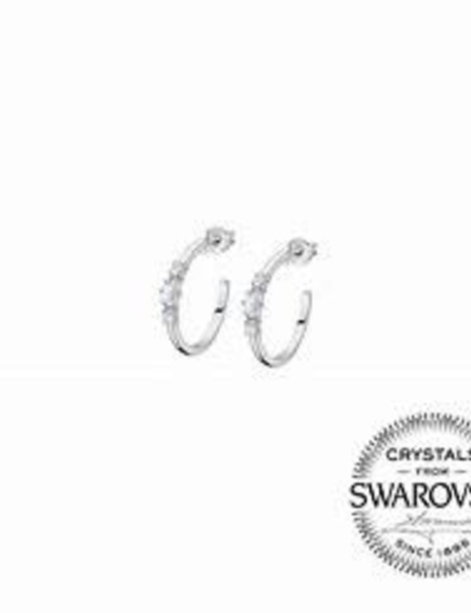 Lotus Silver Boucles d'oreilles en argent rhodié et cristaux de Swarovski