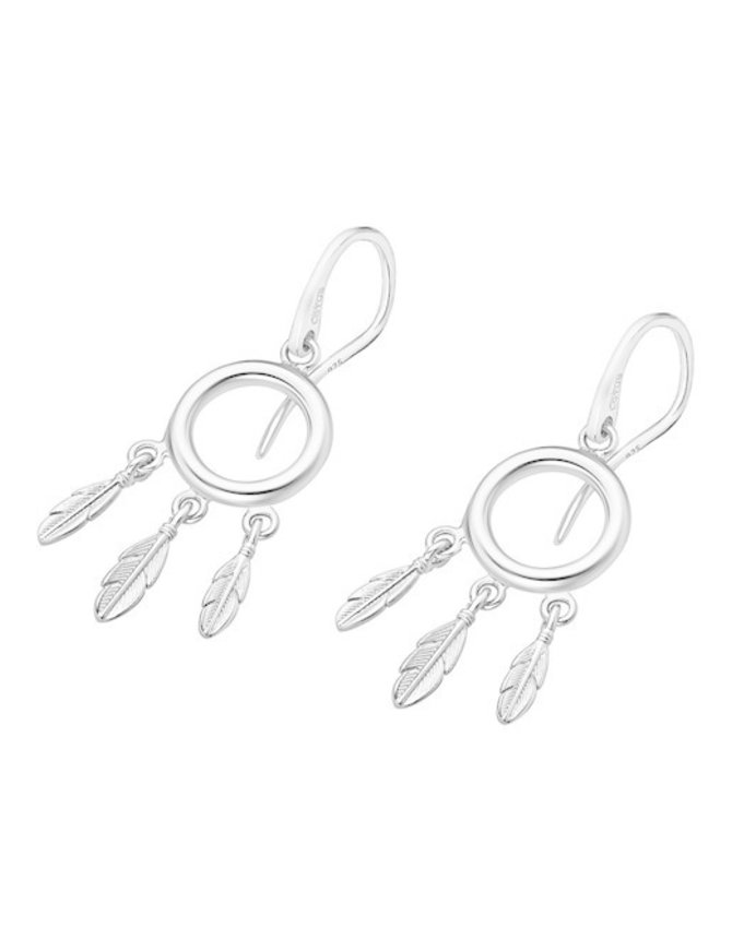 Lotus Silver Boucles d'oreilles en argent avec  petites plumes