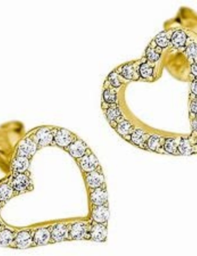 Lotus Silver Boucles d'oreilles en argent doré avec pierres d'oxydes de zirconium