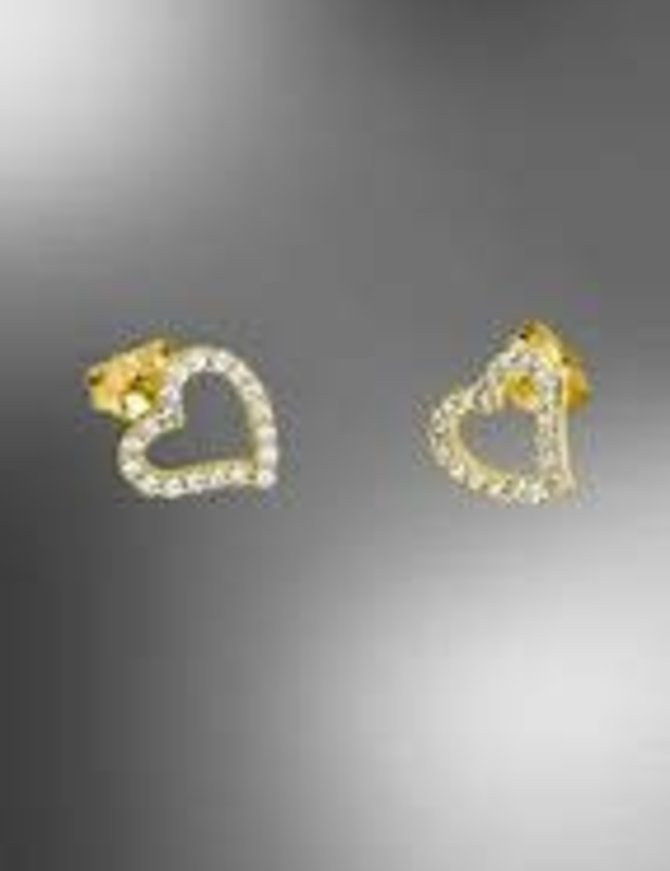 Lotus Silver Boucles d'oreilles en argent doré avec pierres d'oxydes de zirconium