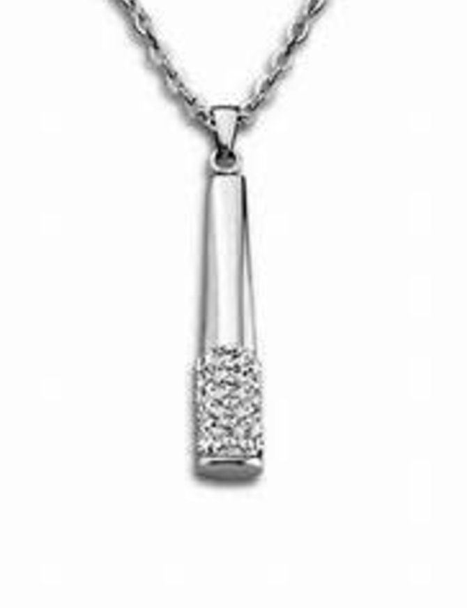 Lotus Style Collier et son pendentif en acier avec pierres d'oxydes de zirconium