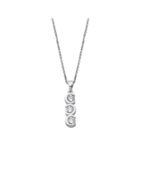 Lotus Silver Collier en argent et pendentif en argent et pierres d'oxydes de zirconium