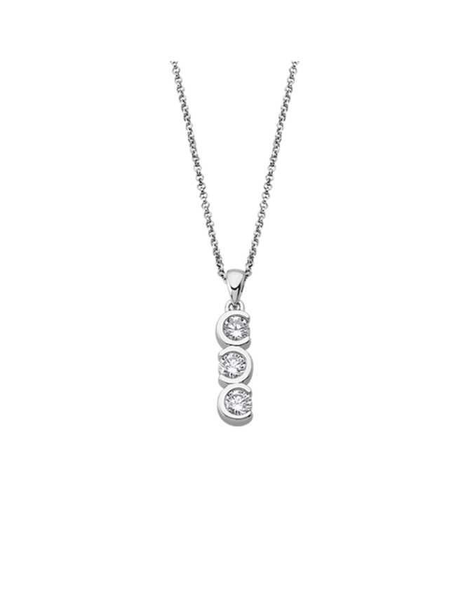 Lotus Silver Collier en argent et pendentif en argent et pierres d'oxydes de zirconium