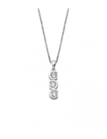 Lotus Silver Collier en argent et pendentif en argent et pierres d'oxydes de zirconium