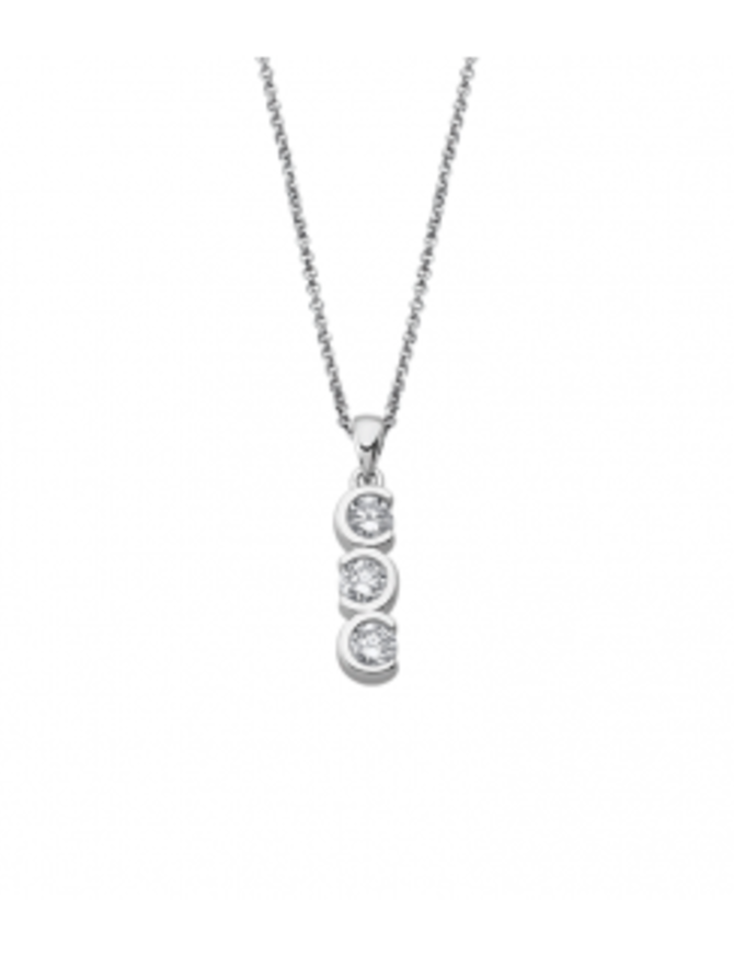 Lotus Silver Collier en argent et pendentif en argent et pierres d'oxydes de zirconium