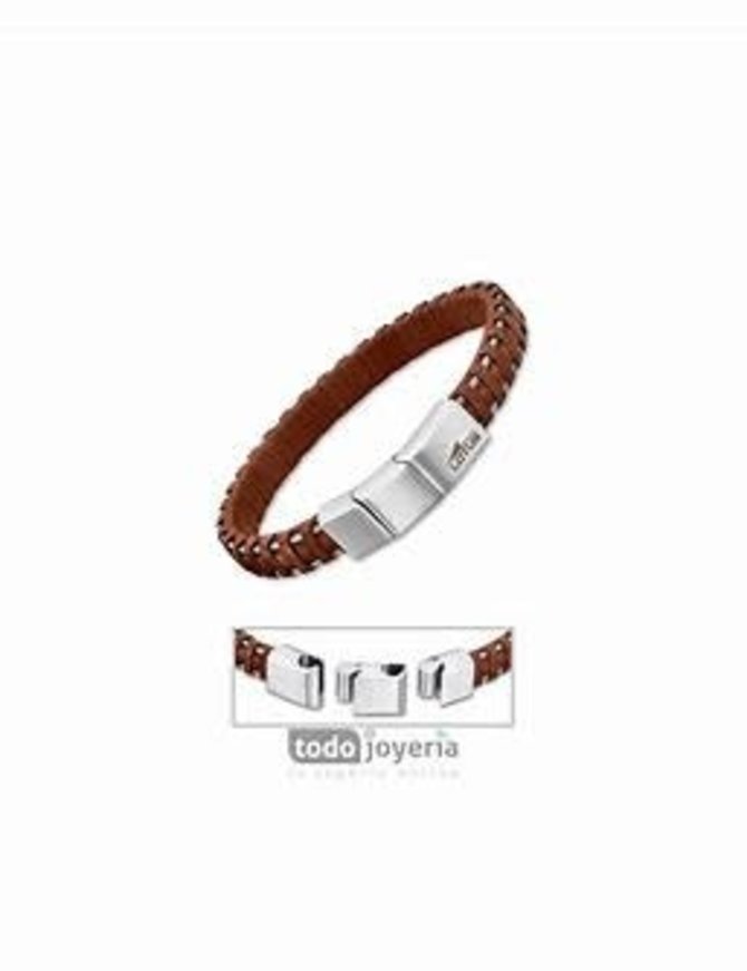 Lotus Style Bracelet pour Homme en cuir  marron