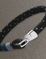 Lotus Style Bracelet pour Homme en Nylon noir et gris avec fermoir crochet acier