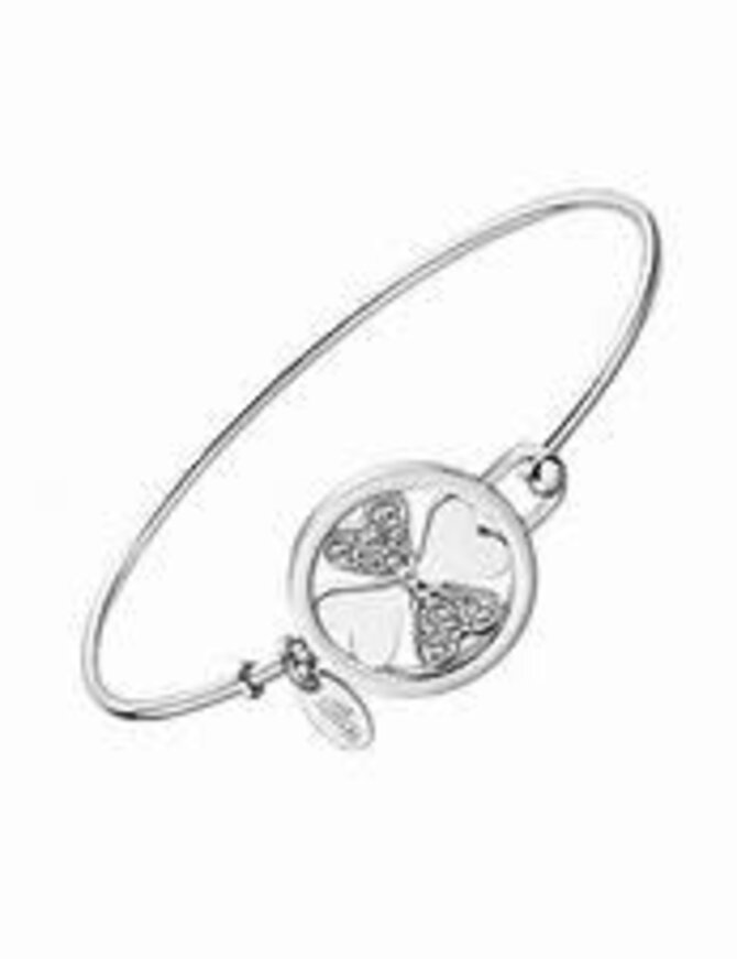 Lotus Style Bracelet rigide Trèfle en acier