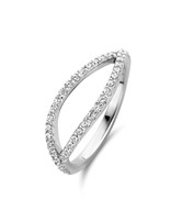 Naiomy Silver Bague en argent rhodié sertie de zirconium taille 54