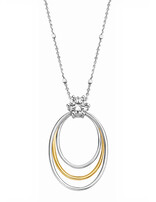 Naiomy Silver Chaîne + pendentif en argent bicolore sertie de zirconium