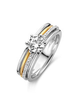 Naiomy Silver Bague Naiomy en argent bicolore sertie de zirconium T54