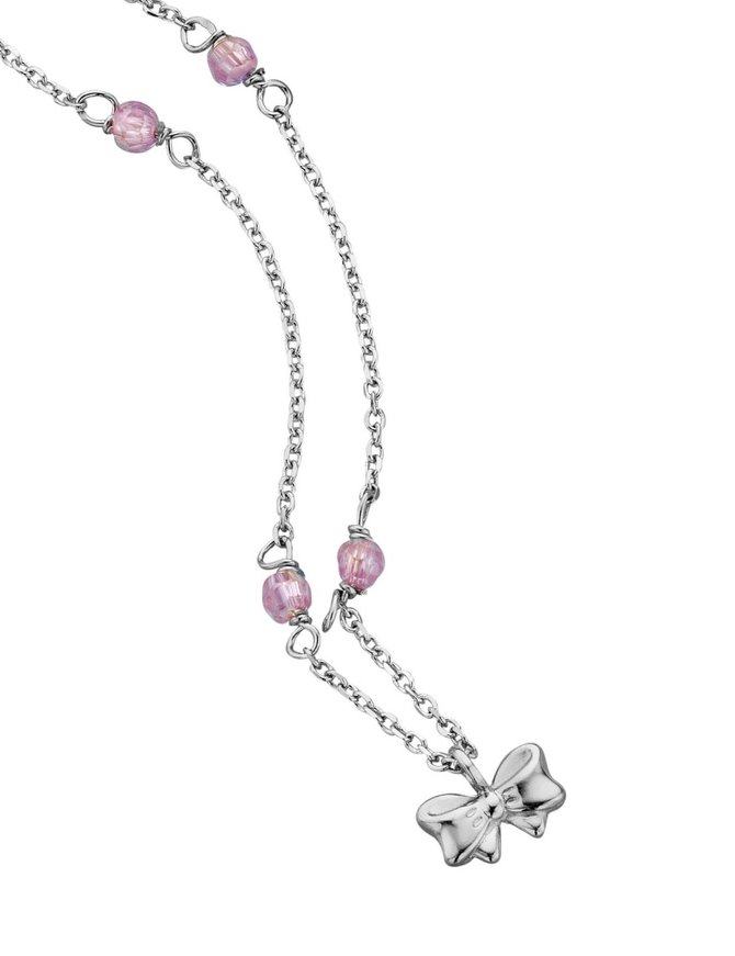 Naiomy Princess Collier et pendentif Noeud Papillon en argent rhodié