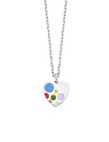 Naiomy Princess Collier Cœur Couleur en argent rhodié