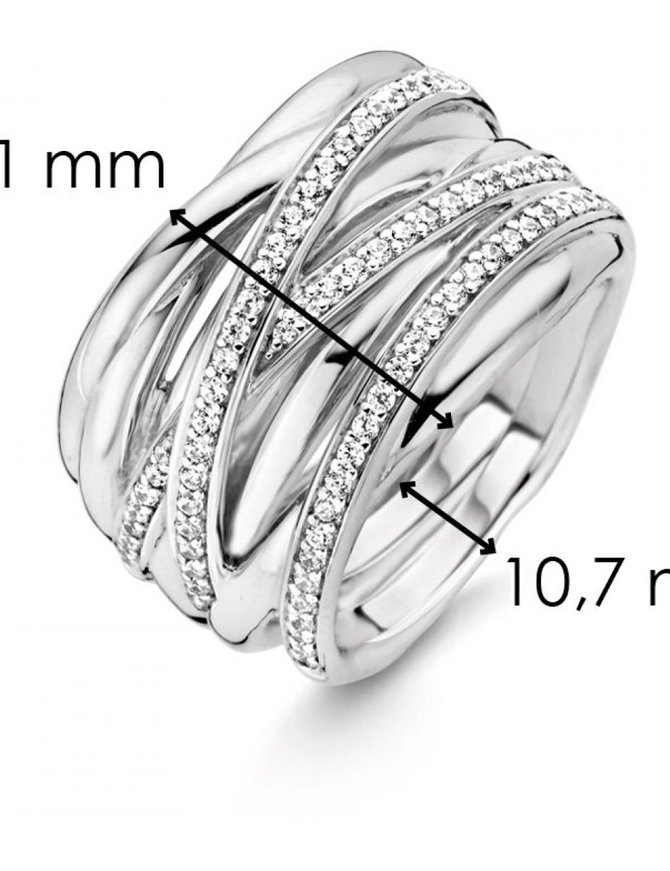 Ti Sento Bague en argent rhodié taille 56