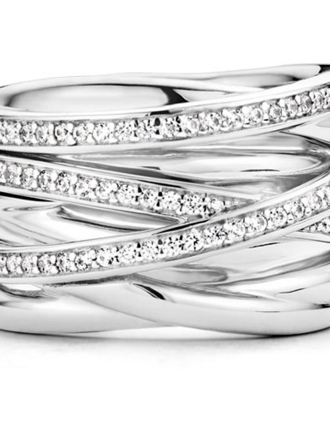Ti Sento Bague en argent rhodié taille 56