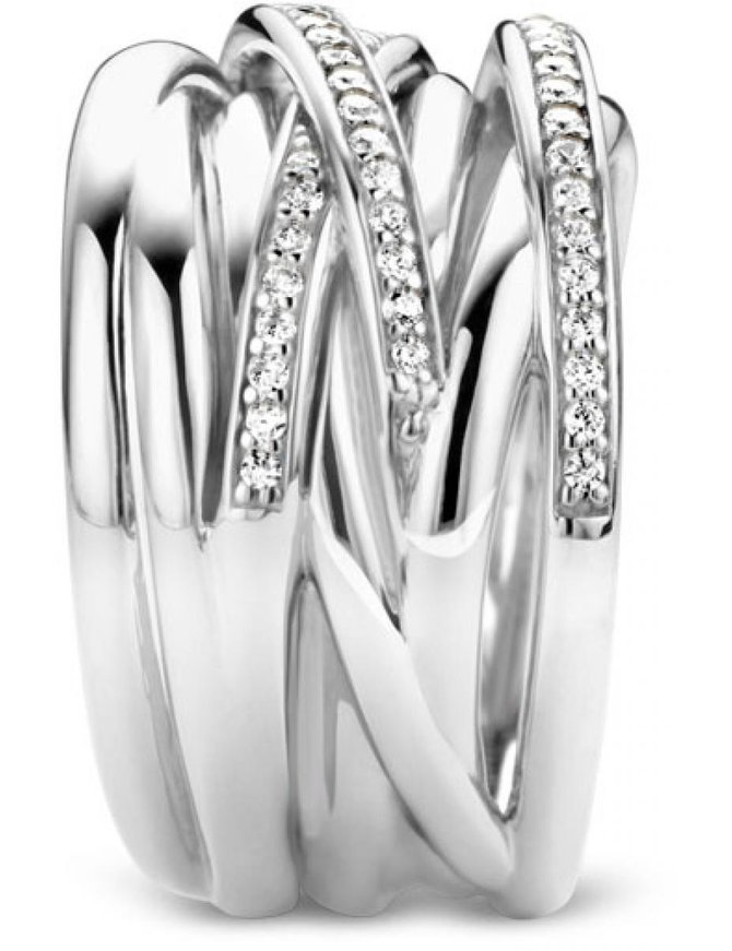 Ti Sento Bague en argent rhodié taille 56