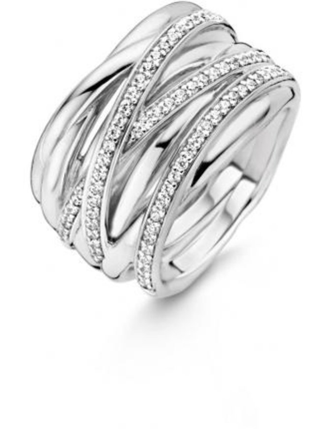 Ti Sento Bague en argent rhodié taille 56