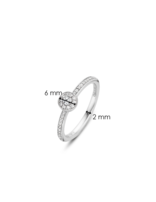 Ti Sento Bague en argent rhodié taille 54 et cristaux de Swarovski