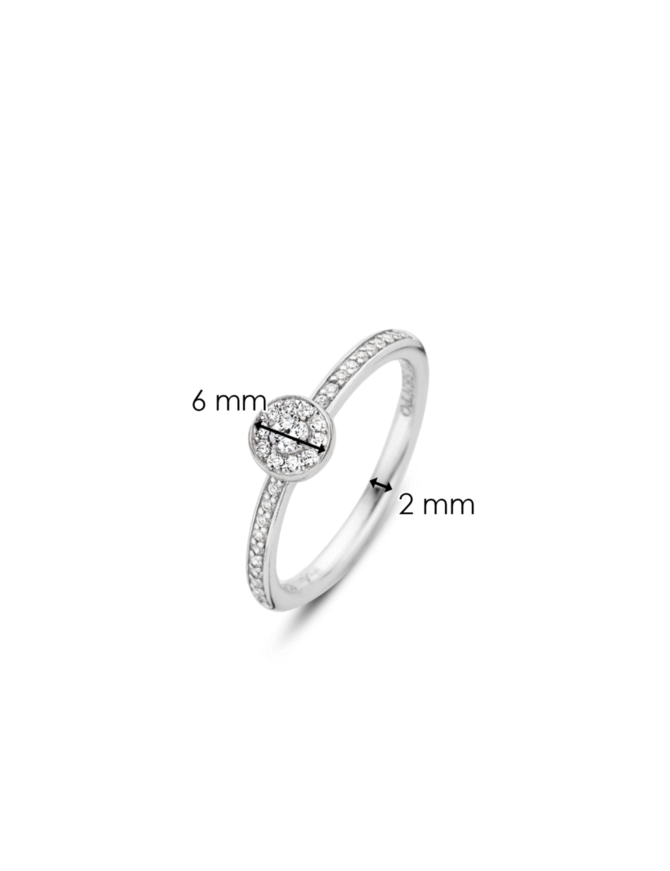Ti Sento Bague en argent rhodié taille 54 et cristaux de Swarovski
