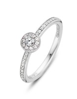 Ti Sento Bague en argent rhodié taille 54 et cristaux de Swarovski