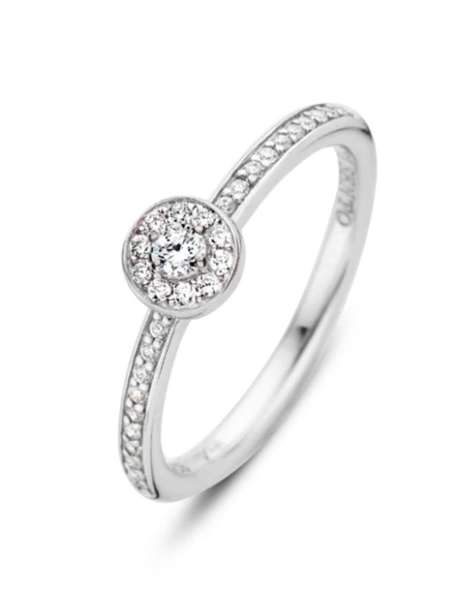 Ti Sento Bague en argent rhodié taille 54 et cristaux de Swarovski