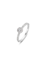 Ti Sento Bague en argent rhodié taille 54 et cristaux de Swarovski