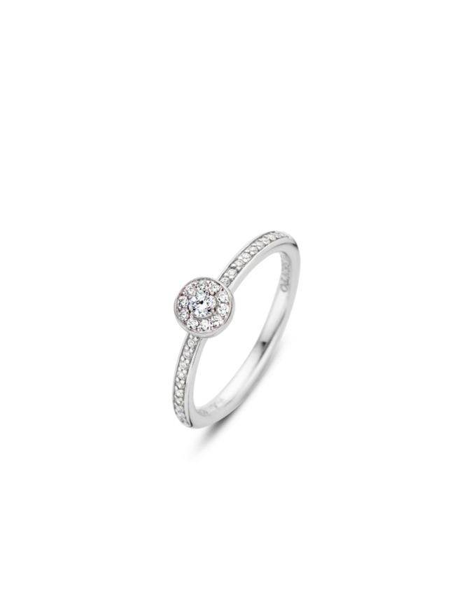 Ti Sento Bague en argent rhodié taille 54 et cristaux de Swarovski
