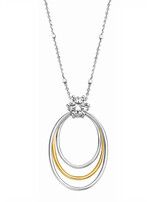 Naiomy Silver Chaîne + pendentif en argent bicolore sertie de zirconium