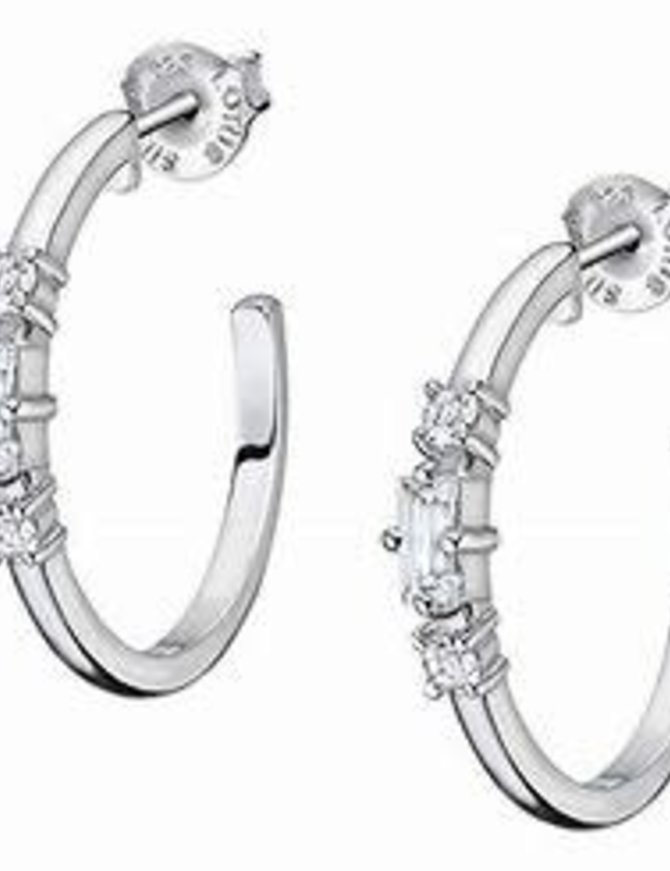 Lotus Silver Boucles d'oreilles en argent rhodié et cristaux de Swarovski