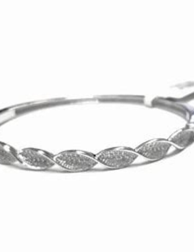 Lotus Silver Bracelet rigide en argent et zirconium