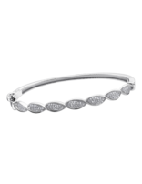 Lotus Silver Bracelet rigide en argent et zirconium