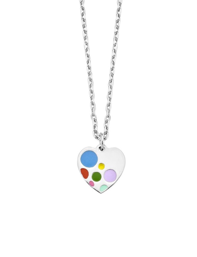 Naiomy Princess Collier Cœur Couleur en argent rhodié