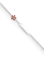 Naiomy Princess Bracelet en argent rhodié avec fleur rouge