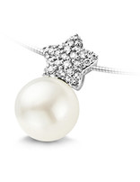 J&A  1970 Pendentif Perle et Diamants en Or blanc