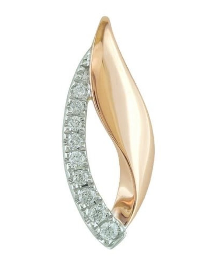 J&A  1970 Pendentif en Or Rose et Diamants