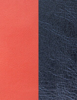 Les Georgette Cuir pour Boucles d'Oreilles Corail soft/Bleu Nuit