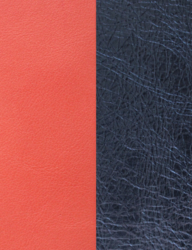 Les Georgette Cuir pour Boucles d'Oreilles Corail soft/Bleu Nuit