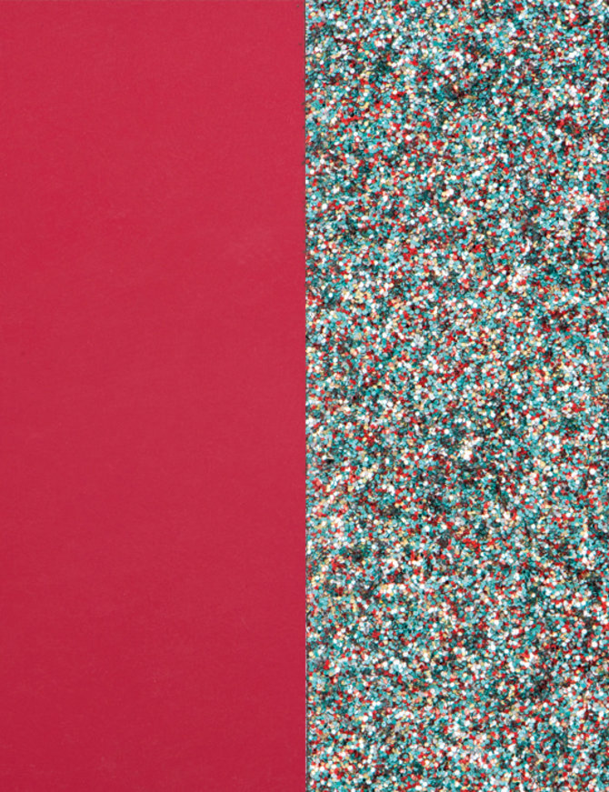 Les Georgette Cuir 40 mm framboise soft/paillettes multicolores