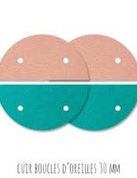 Les Georgette Cuir Boucles d'oreilles Les Georgettes  30 mm Nude/Aquatic