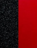 Les Georgette Cuir Boucles d'oreilles  30 mm Paillettes noires/Rouge