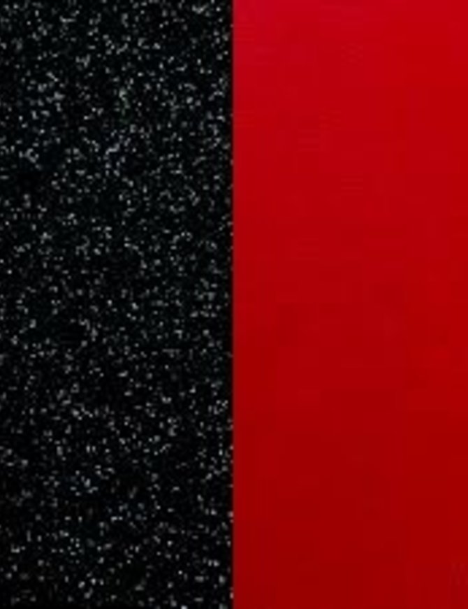 Les Georgette Cuir Boucles d'oreilles  30 mm Paillettes noires/Rouge
